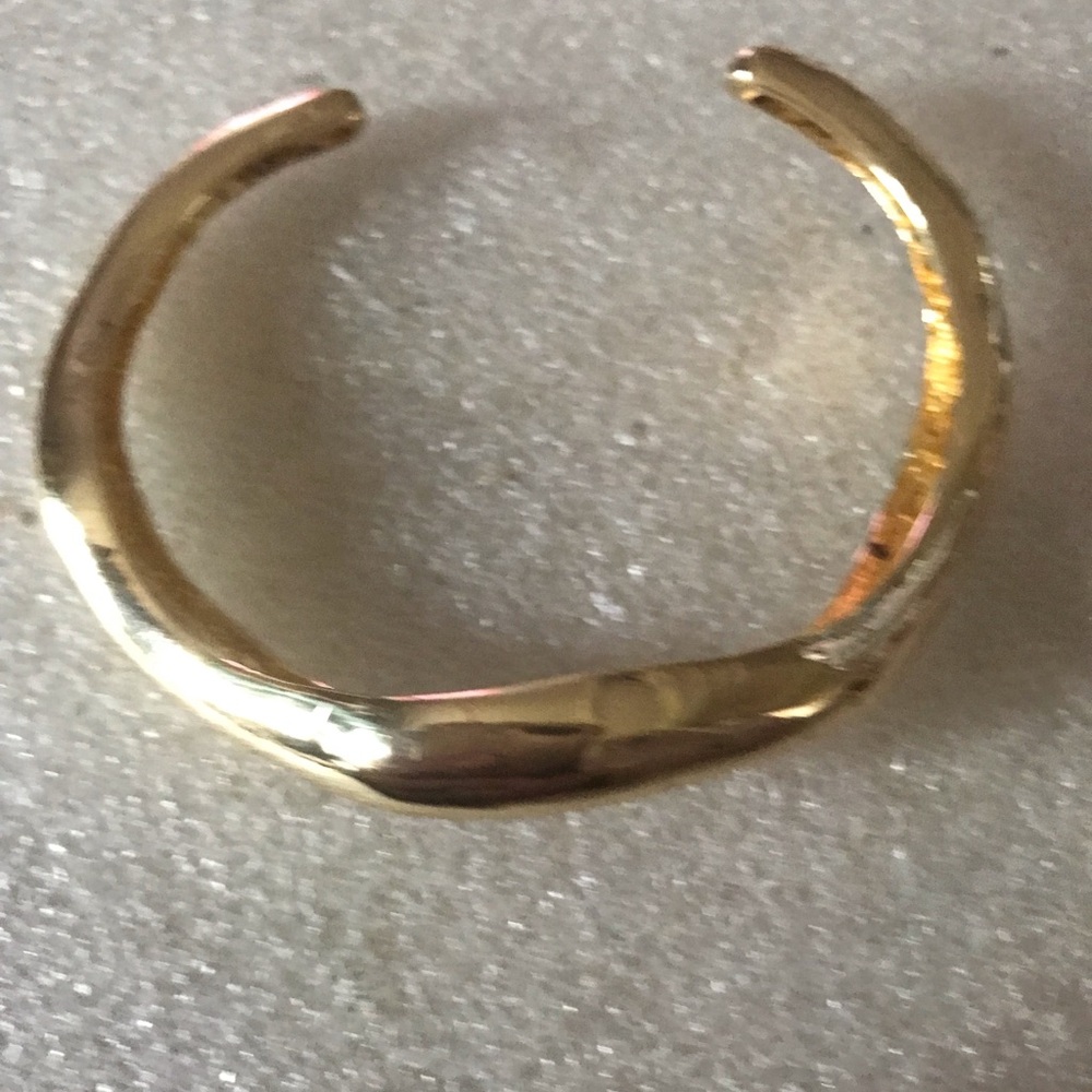 Gold Toned Hammered Cuff Bracelet